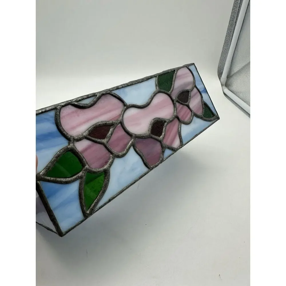 Stained Glass Tiffany Style Tissue Box Cover Decorative Decor Read